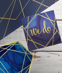 Navy Blue & Gold Geode Wedding, Anniversary and Engagement Party Supplies | Balloon | Decoration | Packs